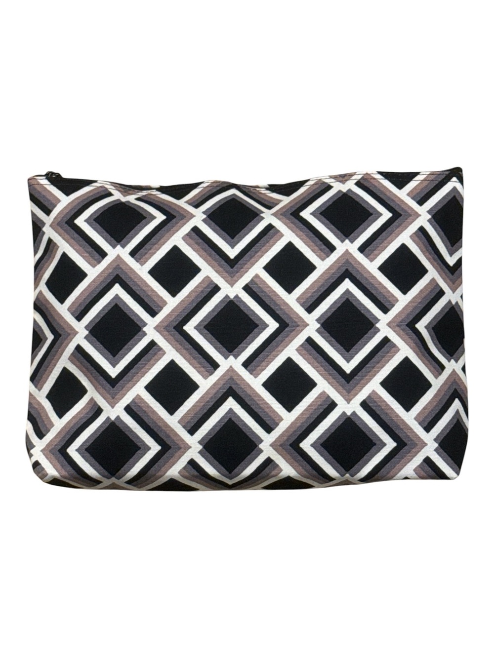 Thirty One Retired Deco Diamond Geometric Zip Pouch NWOT